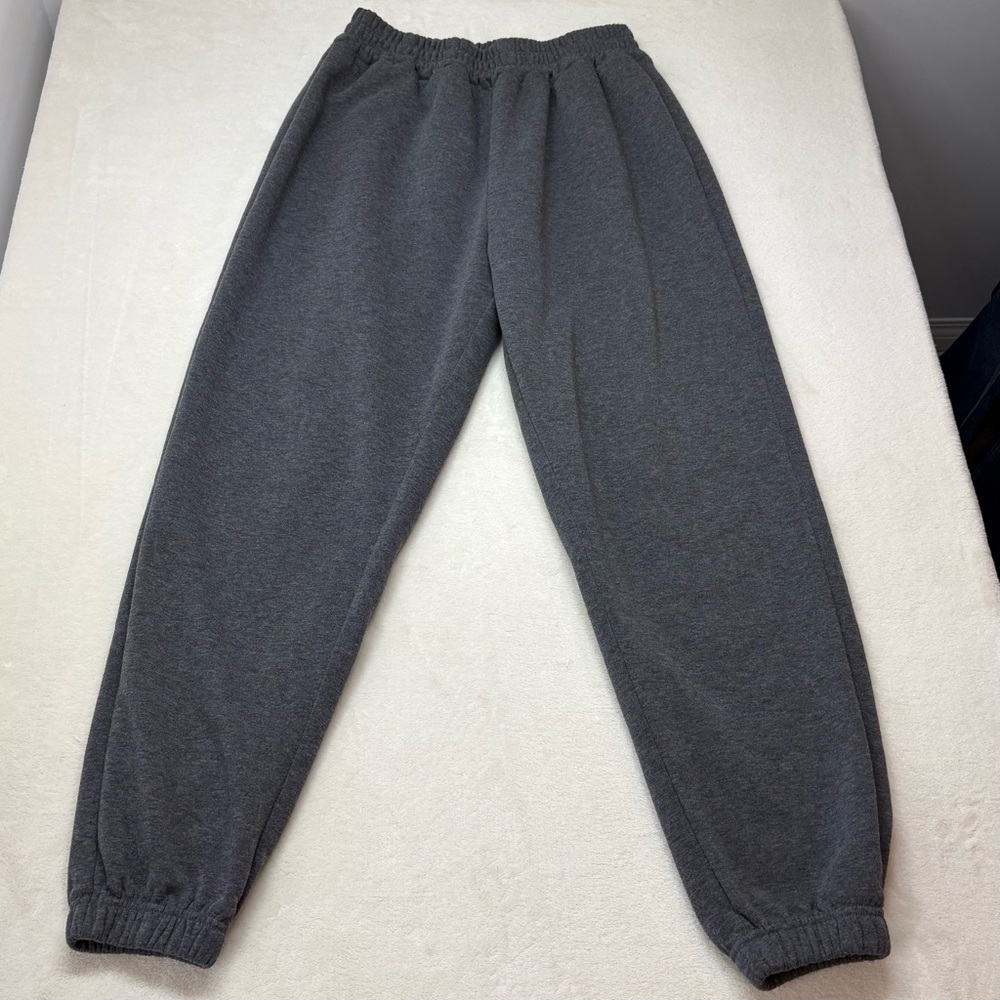 Good Night Dark Grey Fleece Jogger Sweatpants Womens Size XL Casual Loungewear - Picture 2 of 10